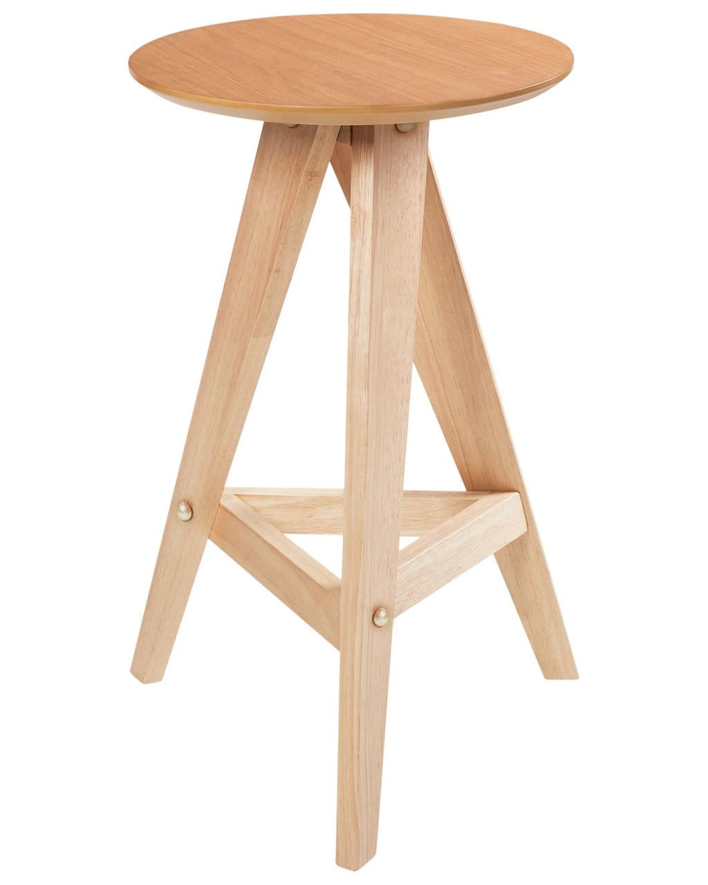 Set of 2 Bar Stools AROMA Wood Light Brown
