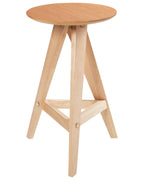 Set of 2 Bar Stools AROMA Wood Light Brown