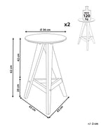 Set of 2 Bar Stools AROMA Wood Light Brown
