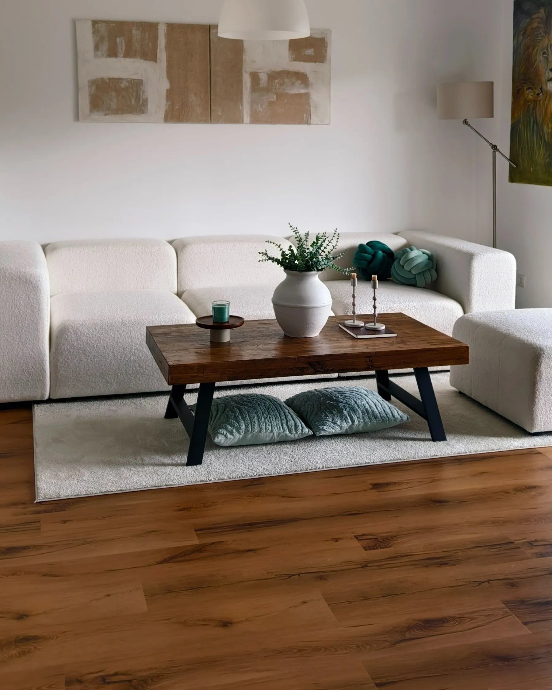 Coffee Table WARTON Pine Wood Dark Brown