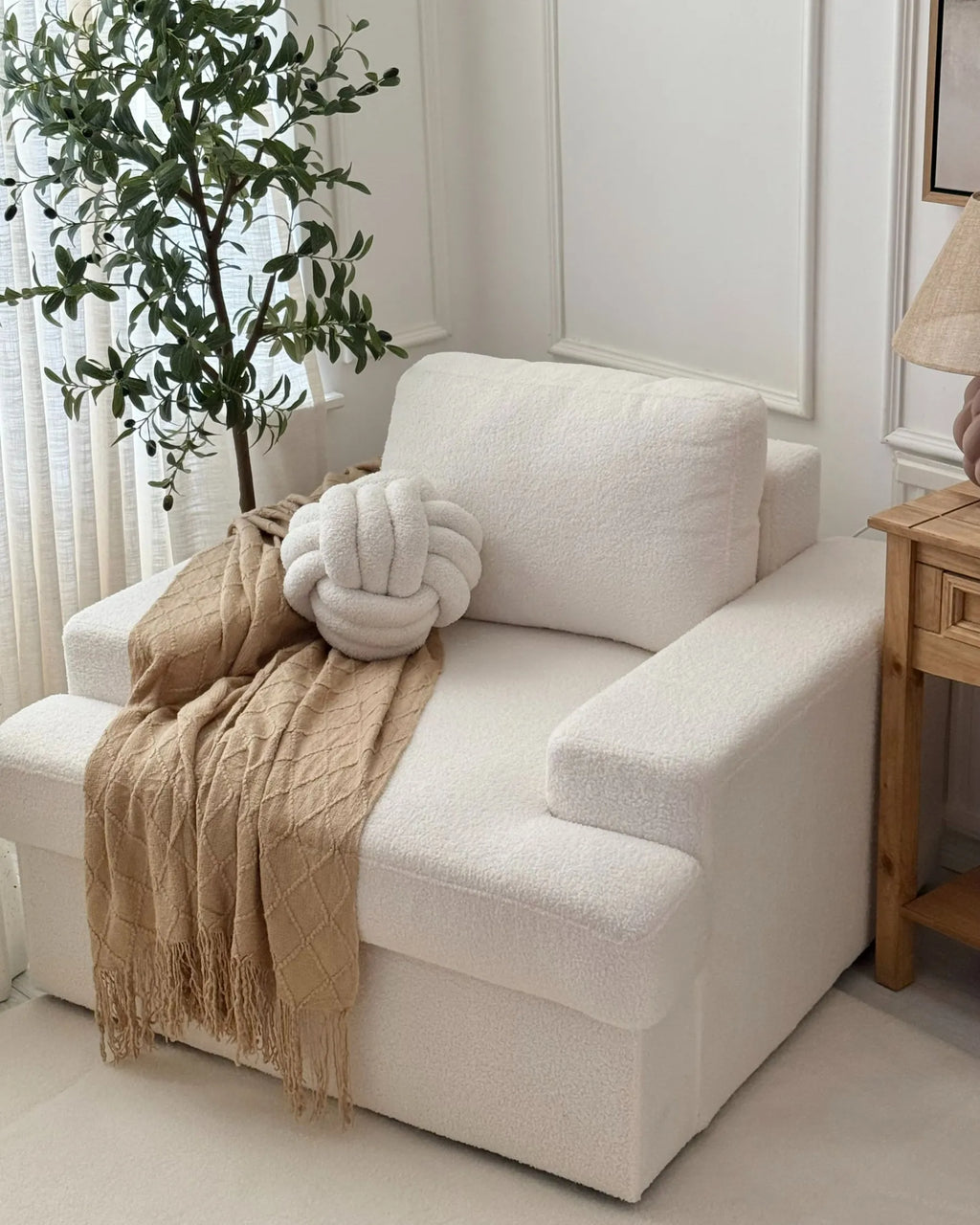 Armchair ALLA Boucle Off-White
