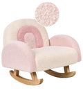 Kids Rocking Chair Rainbow OMBO Boucle Pastel Pink