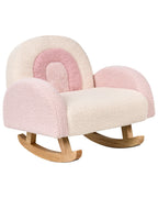 Kids Rocking Chair Rainbow OMBO Boucle Pastel Pink