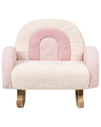 Kids Rocking Chair Rainbow OMBO Boucle Pastel Pink