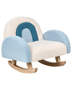 Kids Rocking Chair Rainbow OMBO Boucle Light Blue