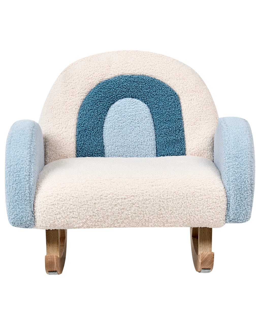 Kids Rocking Chair Rainbow OMBO Boucle Light Blue