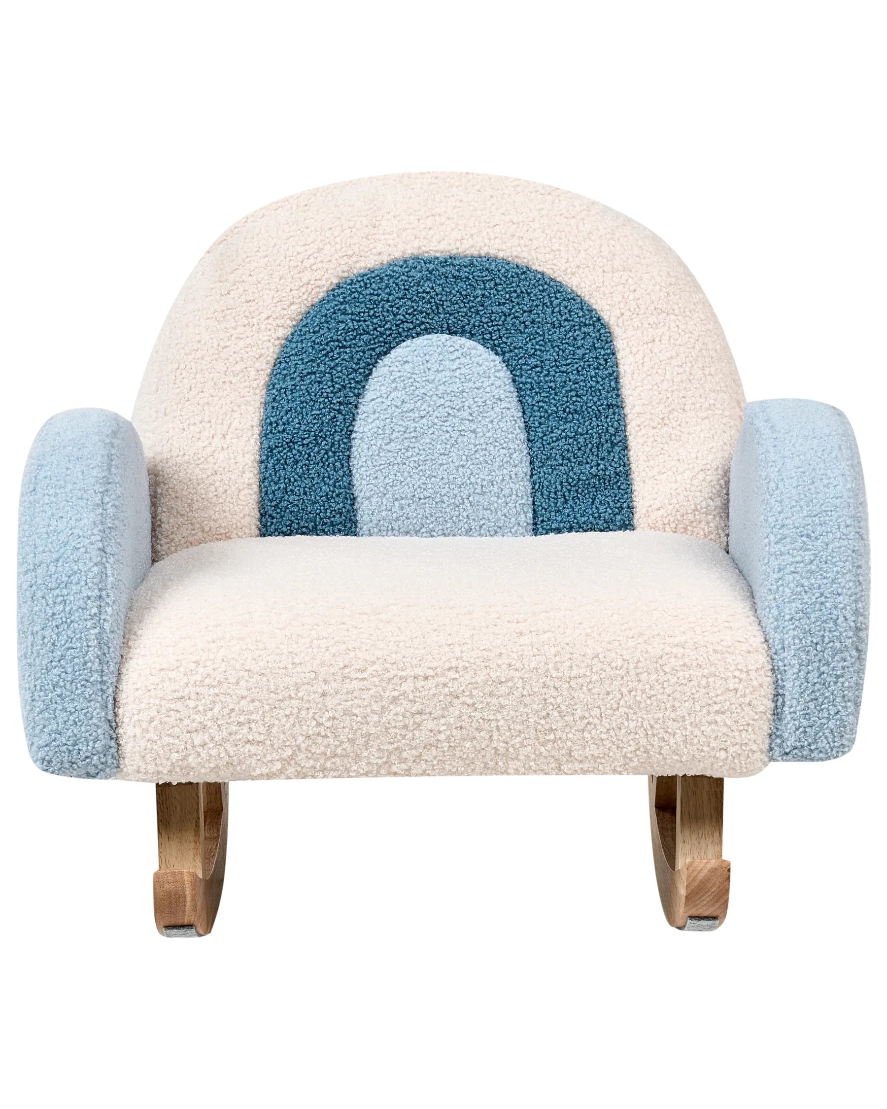 Kids Rocking Chair Rainbow OMBO Boucle Light Blue