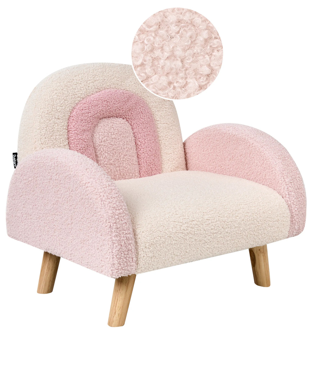 Kids Armchair Rainbow OMBO Boucle Pastel Pink