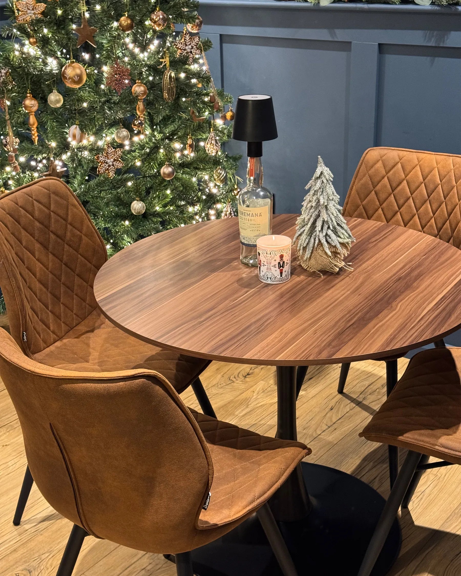 Set of 2 Dining Chairs LISLE Fabric Golden Brown