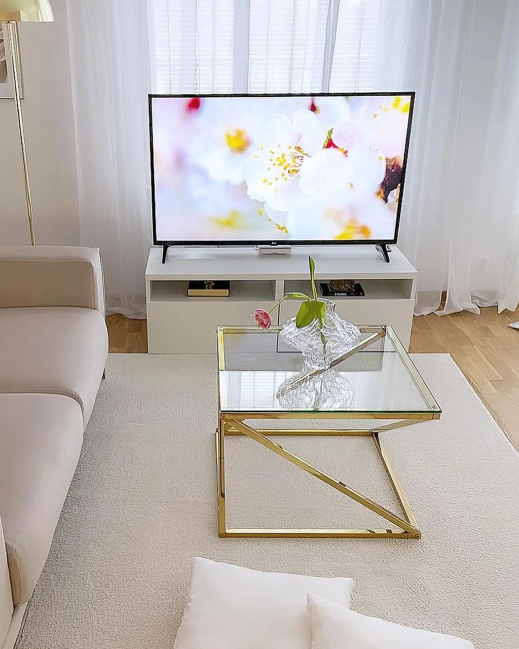 Side Table BEVERLY Glass Gold