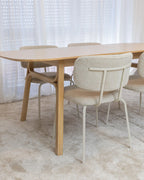 Set of 2 Dining Chairs IRINS Chenille Light Beige