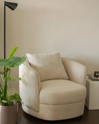 Swivel Armchair ANDALEN Fabric Light Beige