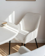 Set of 2 Dining Chairs LOVERNA Corduroy Off-White
