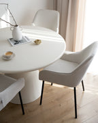 Set of 2 Dining Chairs LOVERNA Corduroy Off-White