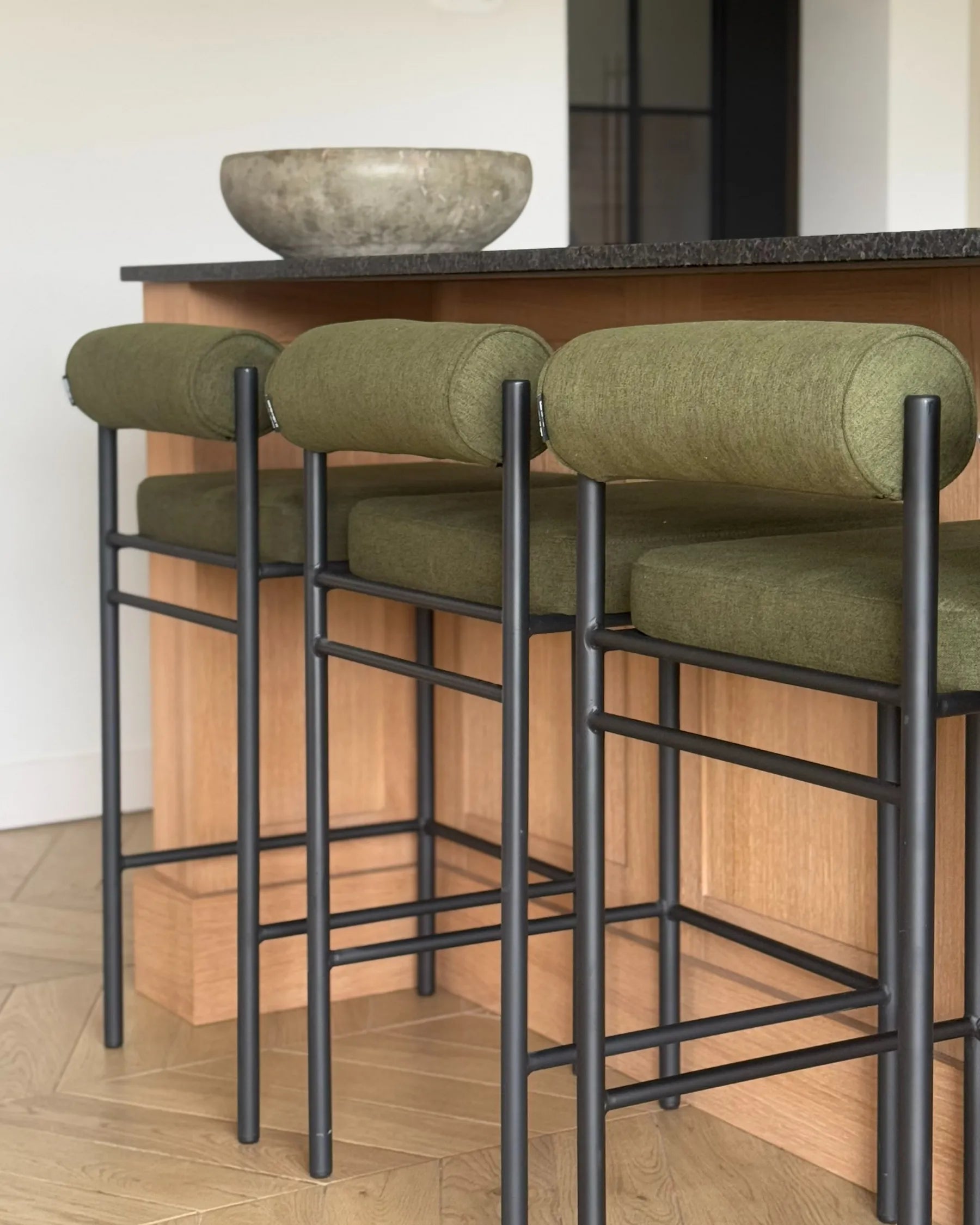 Set of 2 Bar Chairs AMAYA Green