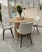 Set of 2 Dining Chairs AVILLA Boucle White