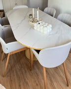 Set of 2 Dining Chairs ALICE Fabric Light Grey