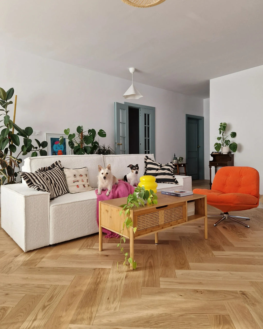 Coffee Table SURREY Bamboo Natural with Storage
