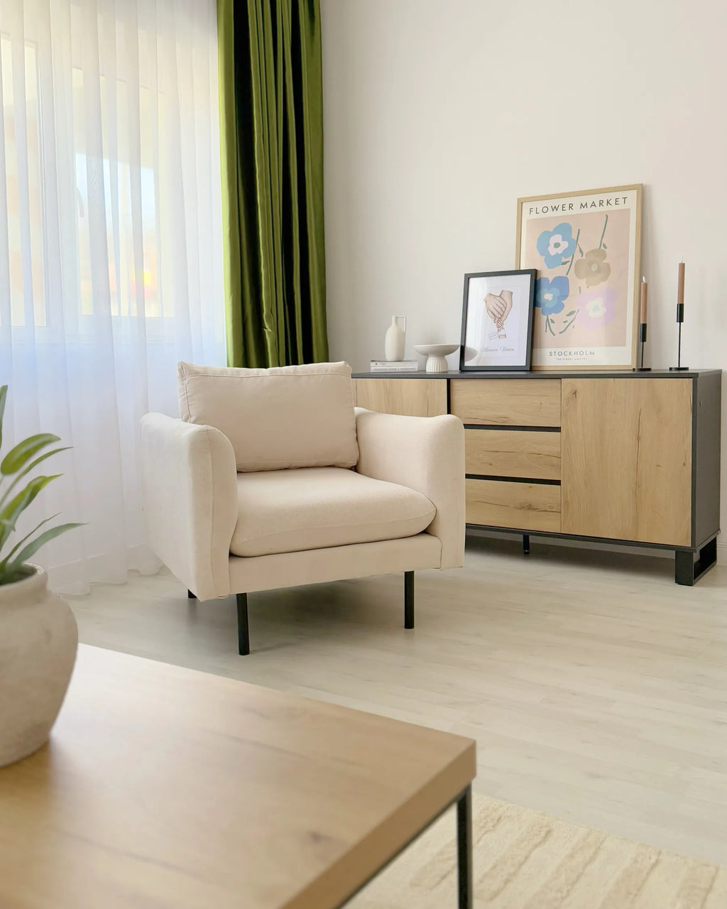 Armchair VINTERBRO Fabric Light Beige