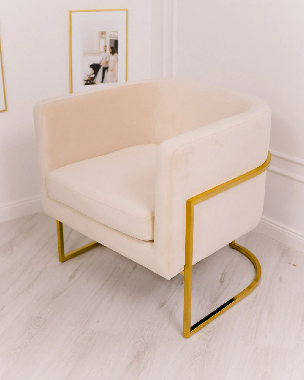 Armchair SIRKKA Velvet Light Beige