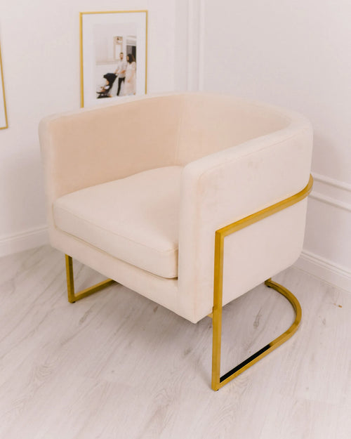 Armchair SIRKKA Velvet Light Beige