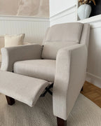 Recliner Chair EGERSUND with Footrest Fabric Light Beige