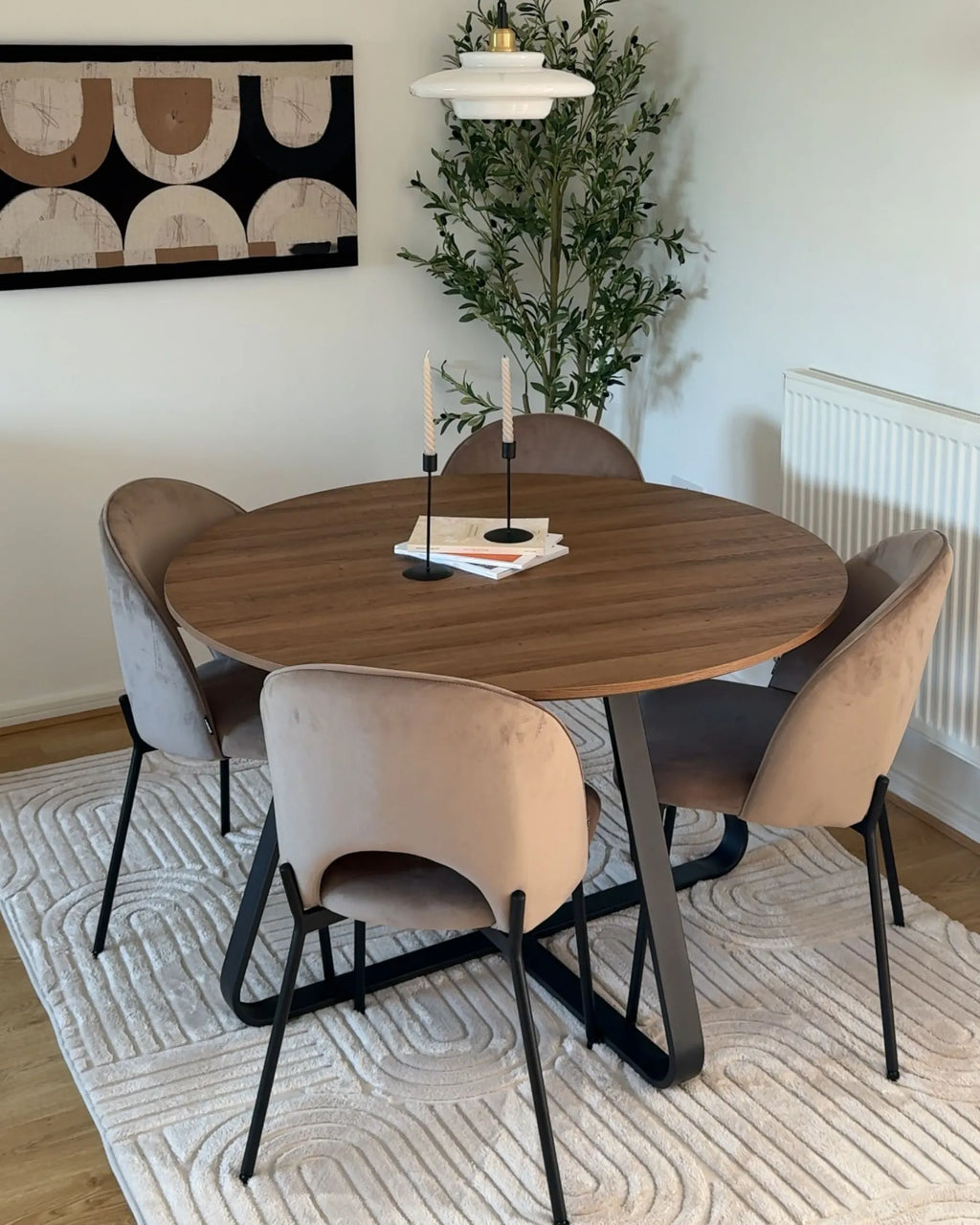 Set of 2 Dining Chairs COVELO Velvet Taupe