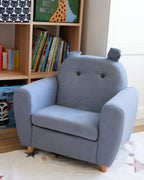 Kids Armchair Hippo MARIBO Fabric Blue