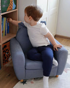Kids Armchair Hippo MARIBO Fabric Blue