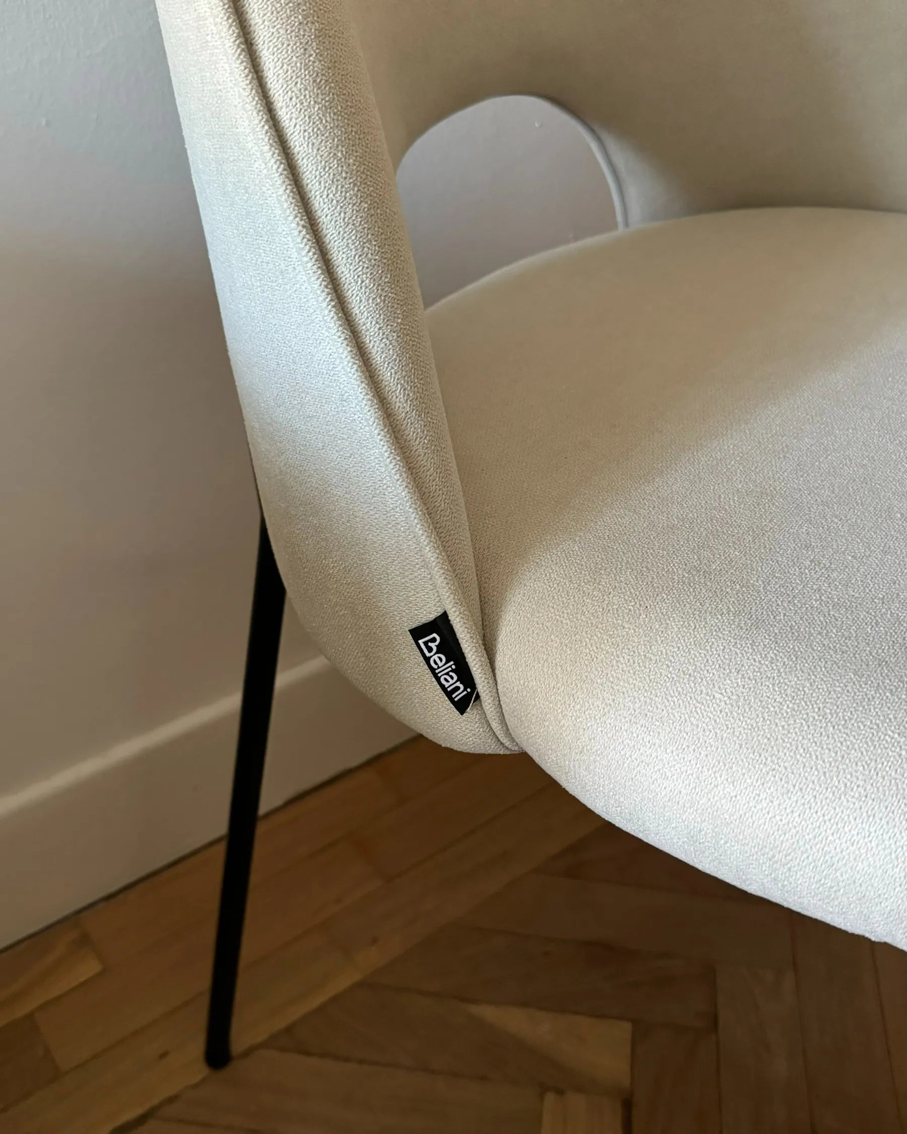 Set of 2 Dining Chairs COVELO Fabric Light Beige