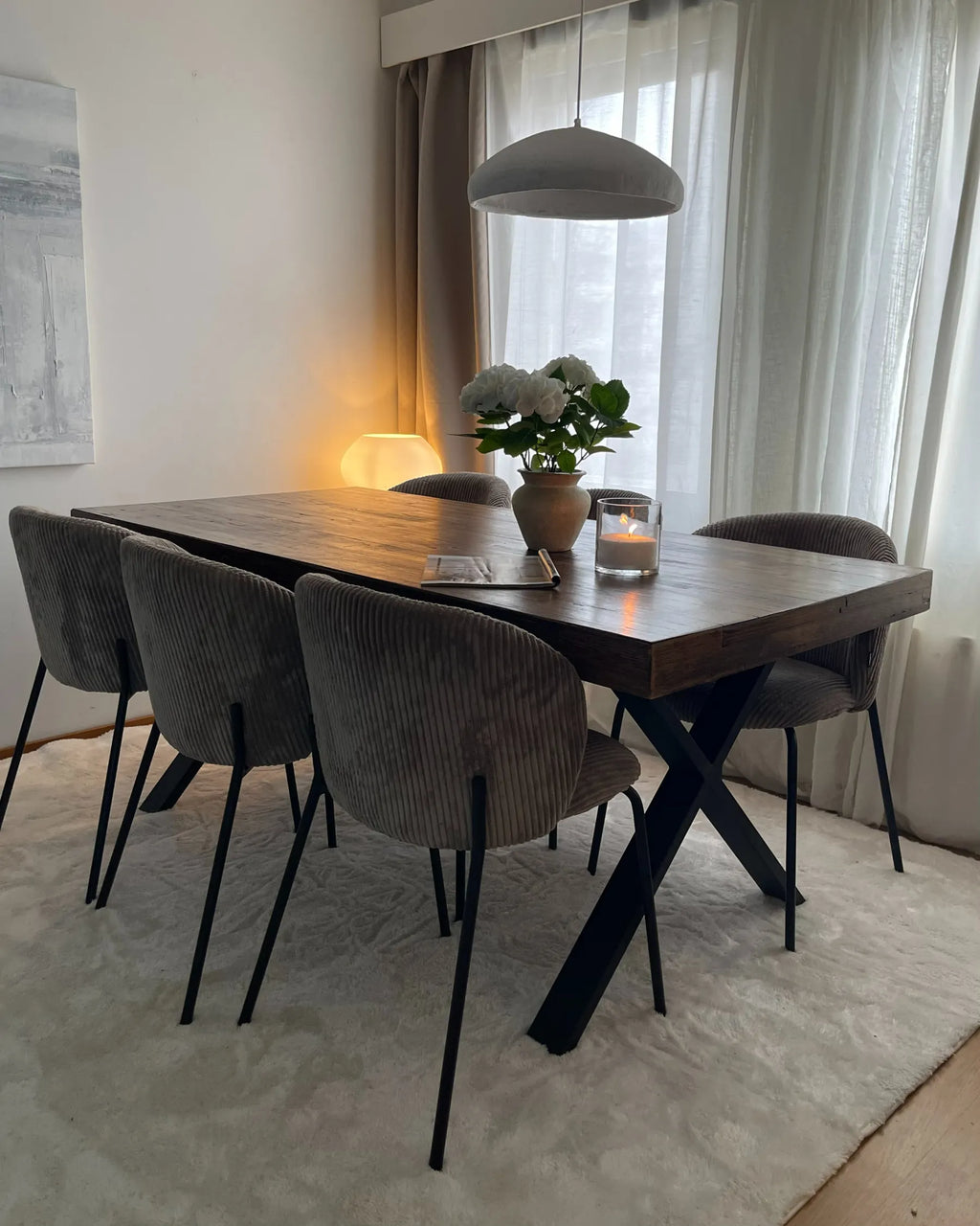 Dining Table CLIFTON Dark Brown 180 cm 90 cm Pine Wood