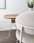 Set of 2 Dining Chairs COWLEY Chenille Light Beige
