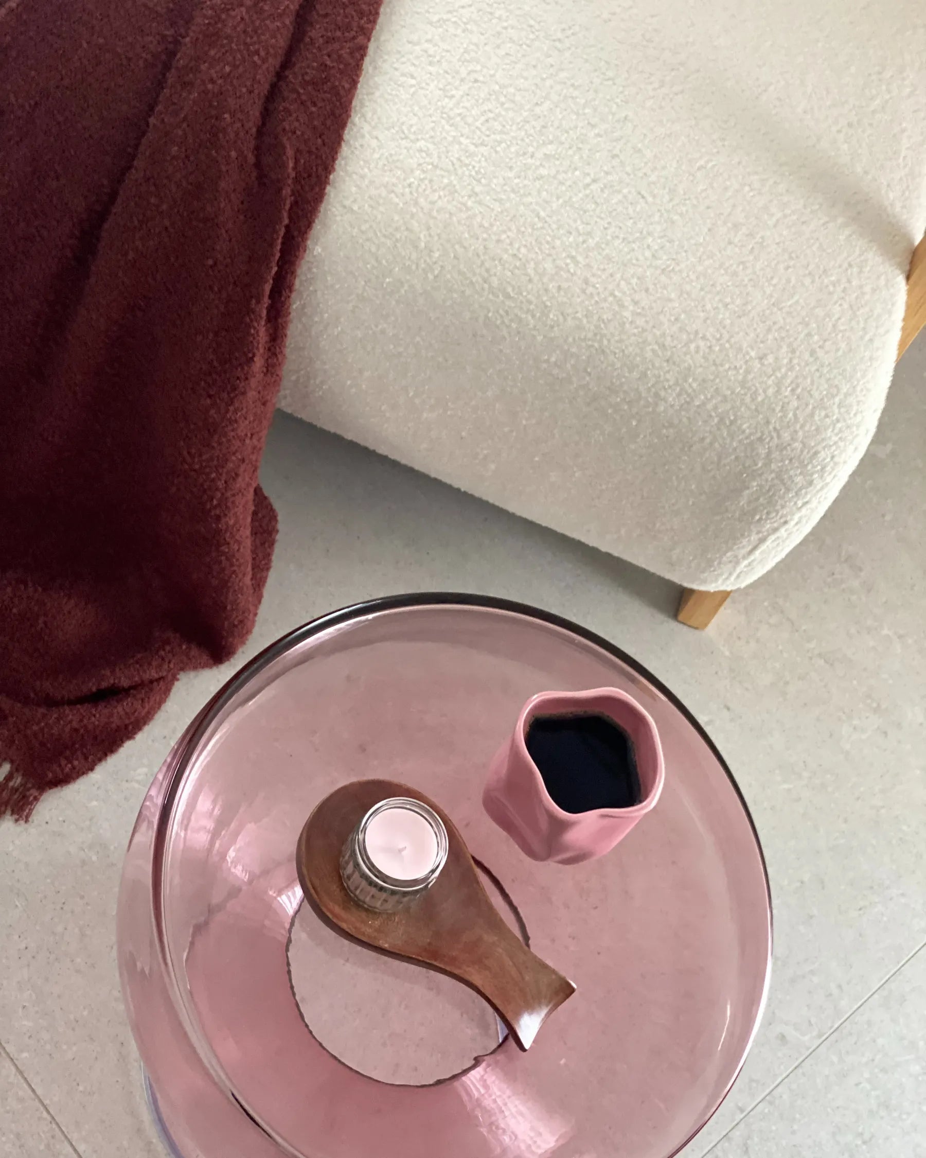 Side Table LAGUNA Glass Red