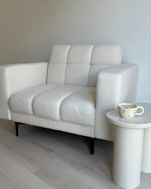Armchair ALNES Boucle White