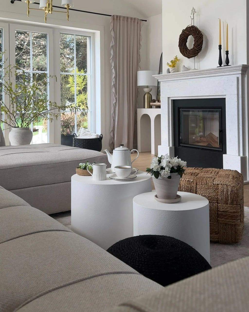Set of 2 Coffee Tables MANTI White