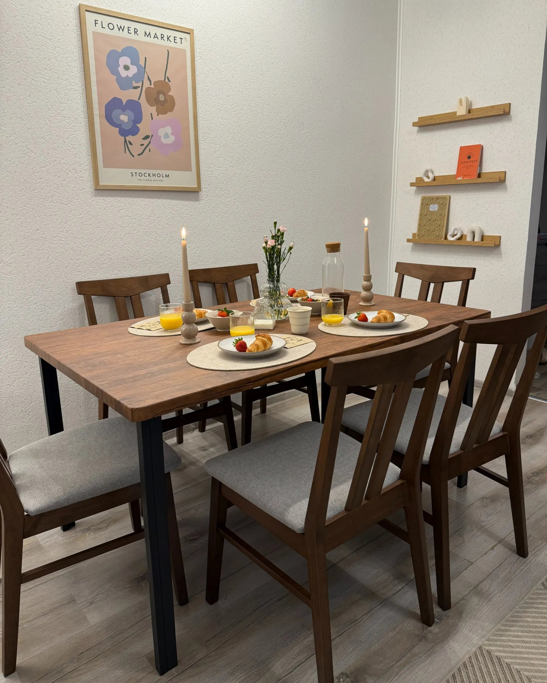 Set of 2 Dining Chairs AVALON Wood Light Grey
