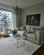 Coffee Table EMPORIA Tempered Glass Marble/ Silver