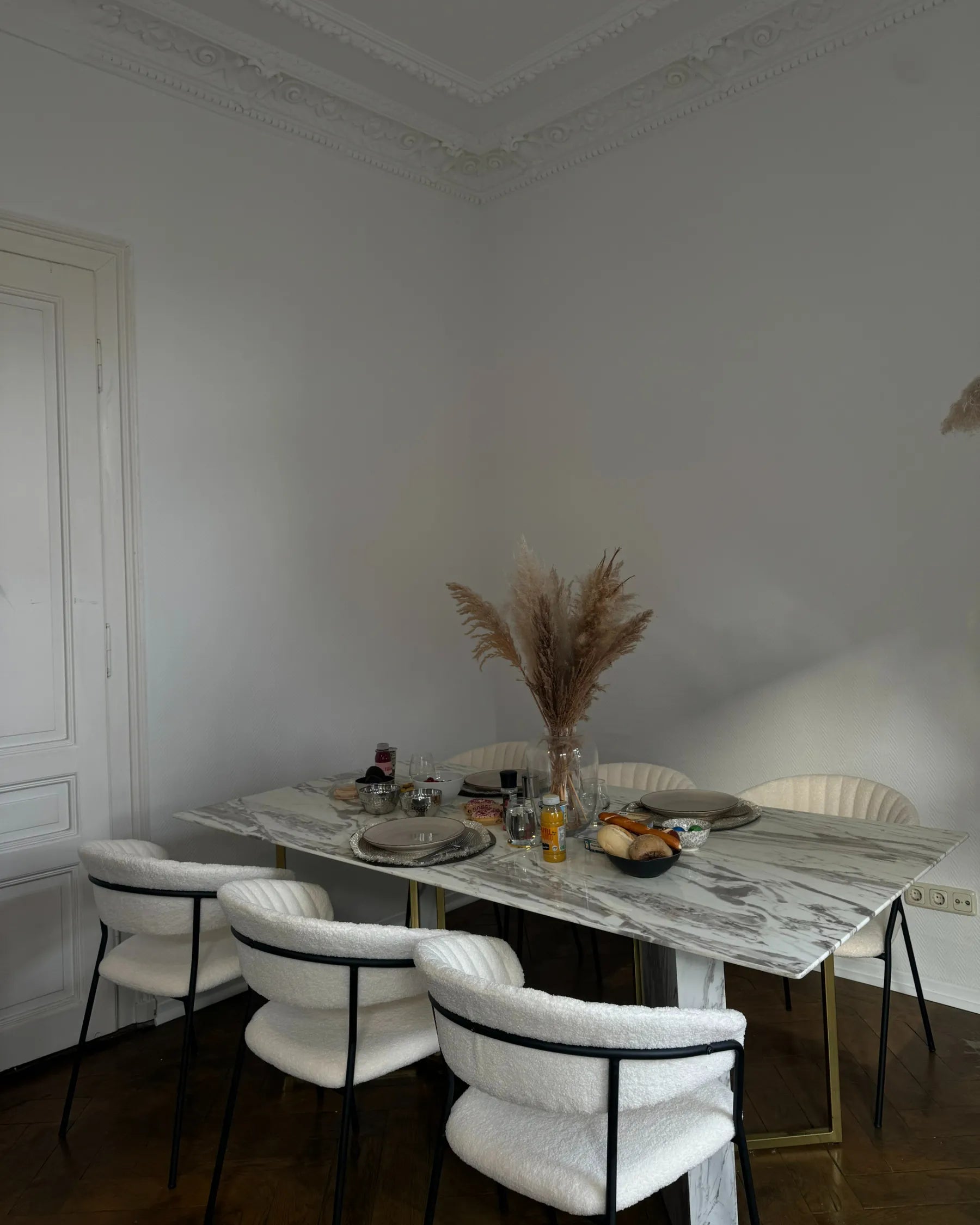 Set of 2 Dining Chairs MARIPOSA Boucle Off-White