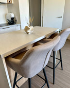 Set of 2 Bar Chairs CASMALIA Velvet Taupe