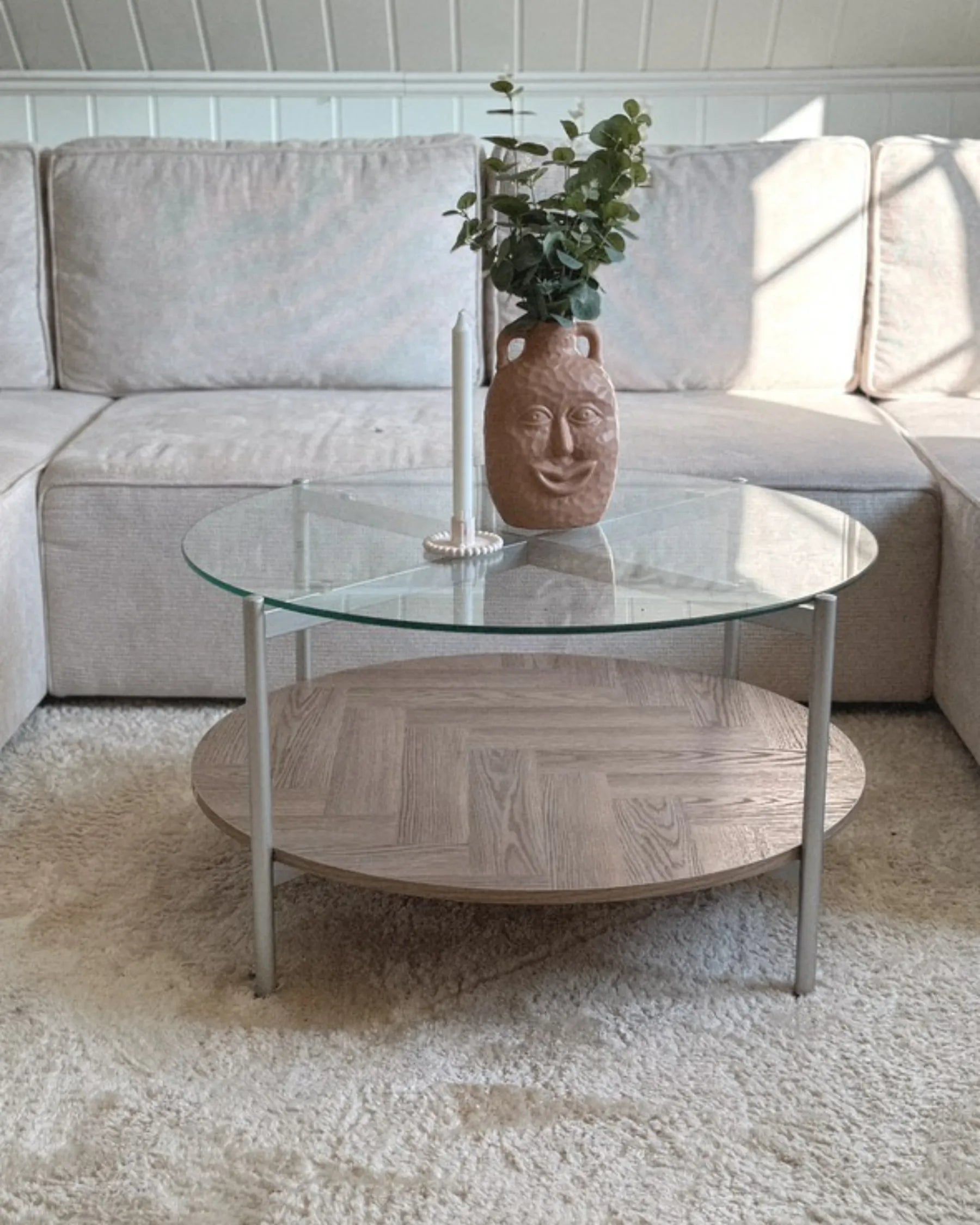 Coffee Table LOVELL Tempered Glass Silver