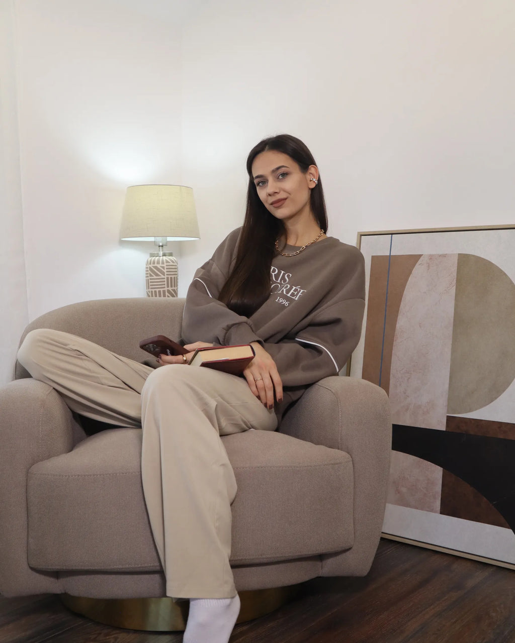 Armchair LEJRE Fabric Taupe