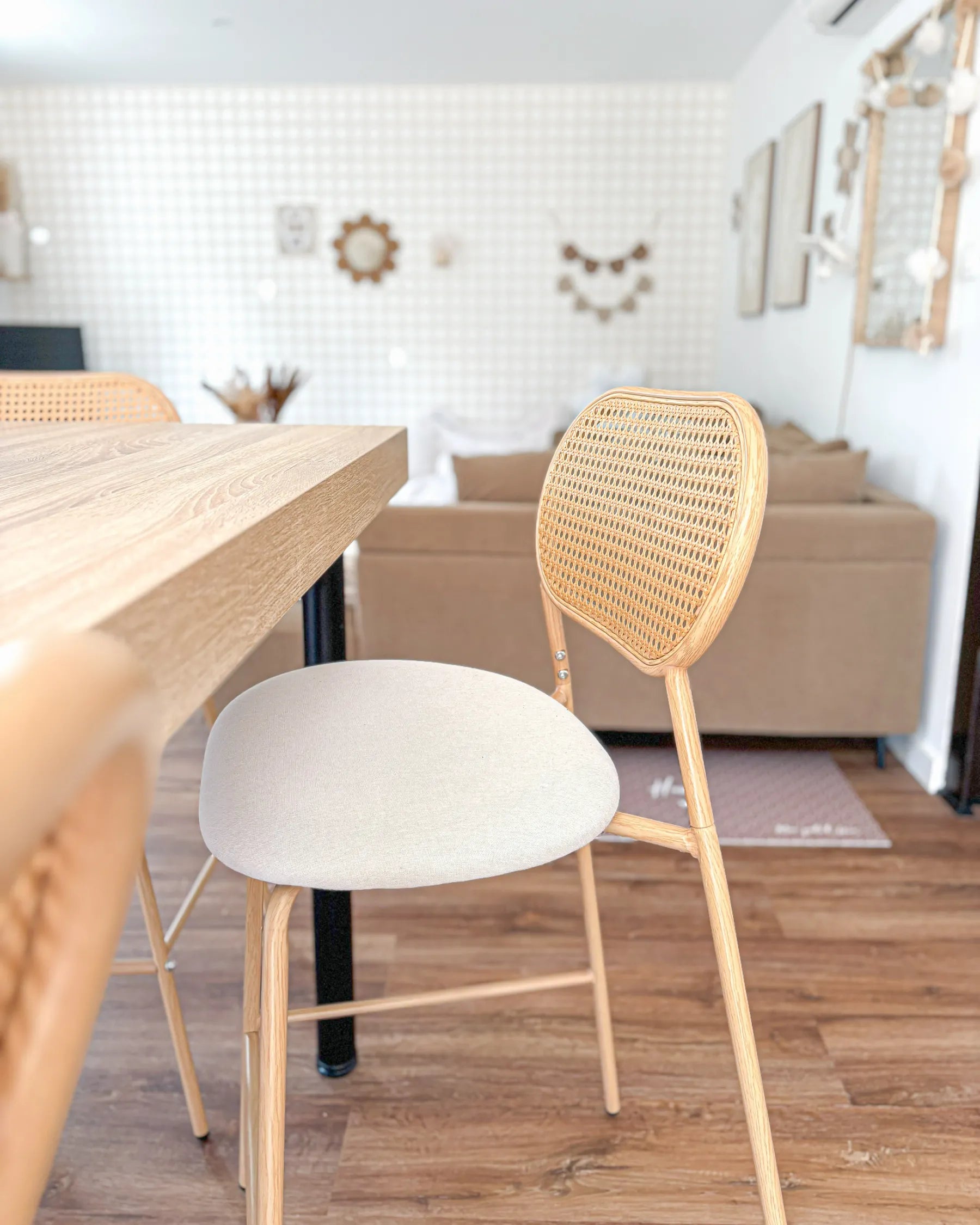 Set of 2 Bar Chairs ADAVER Light Brown