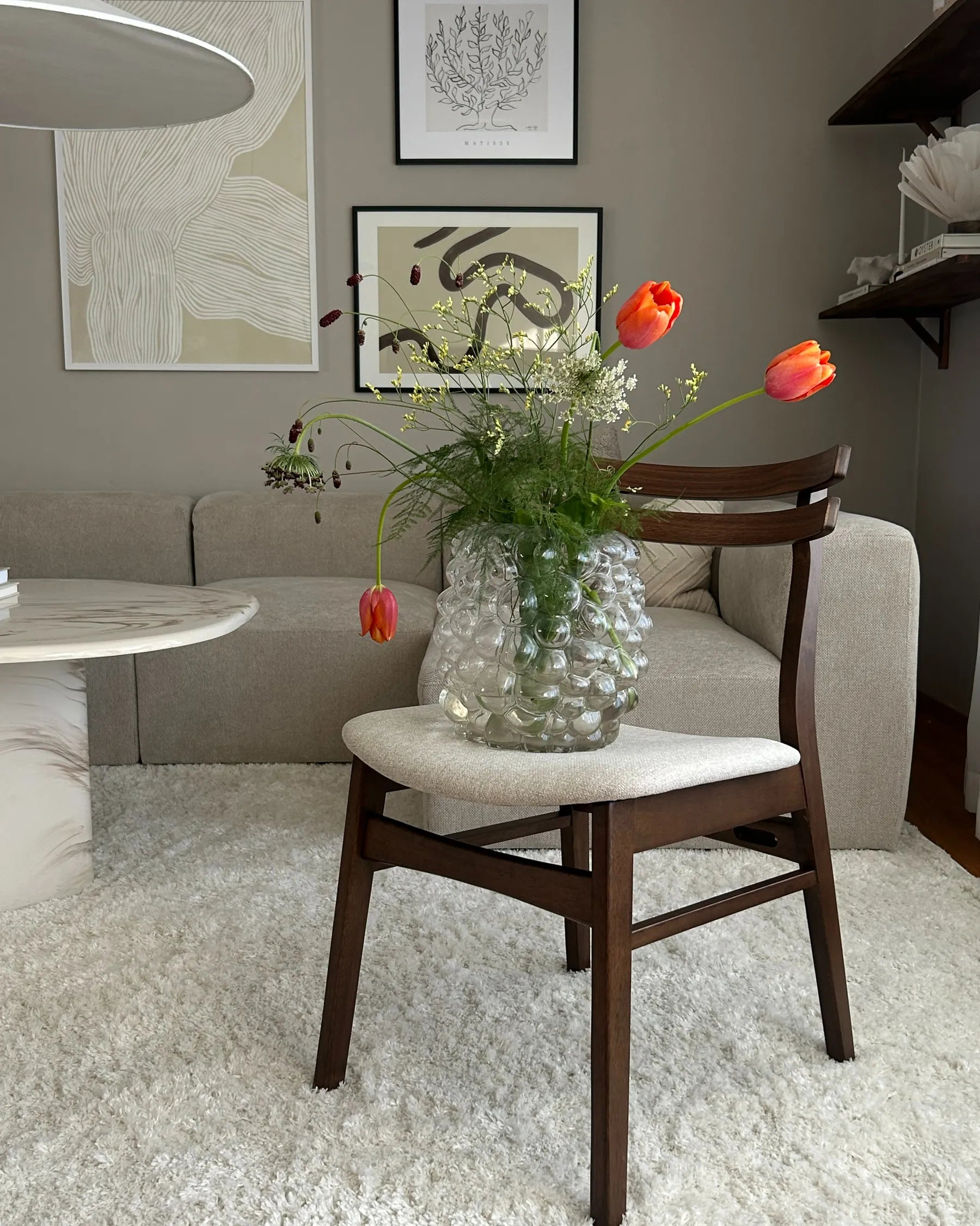 Set of 2 Dining Chairs CYNTHIANA Wood Brown/ Light Beige