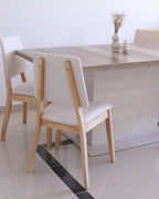 Set of 2 Dining Chairs MERRILL Wood Light Beige