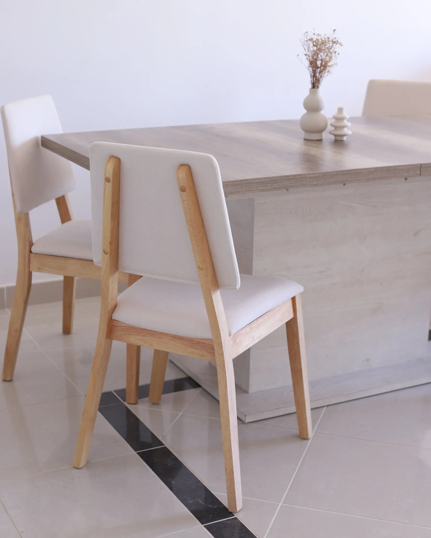 Set of 2 Dining Chairs MERRILL Wood Light Beige