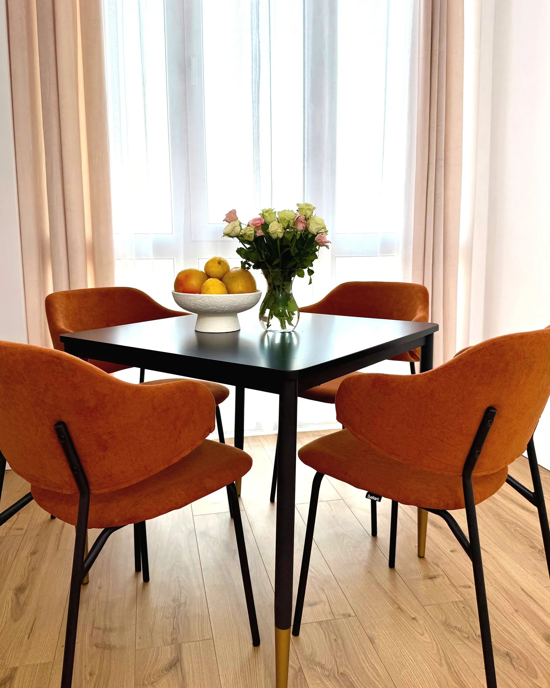 Set of 2 Dining Chairs KENAI Fabric Orange