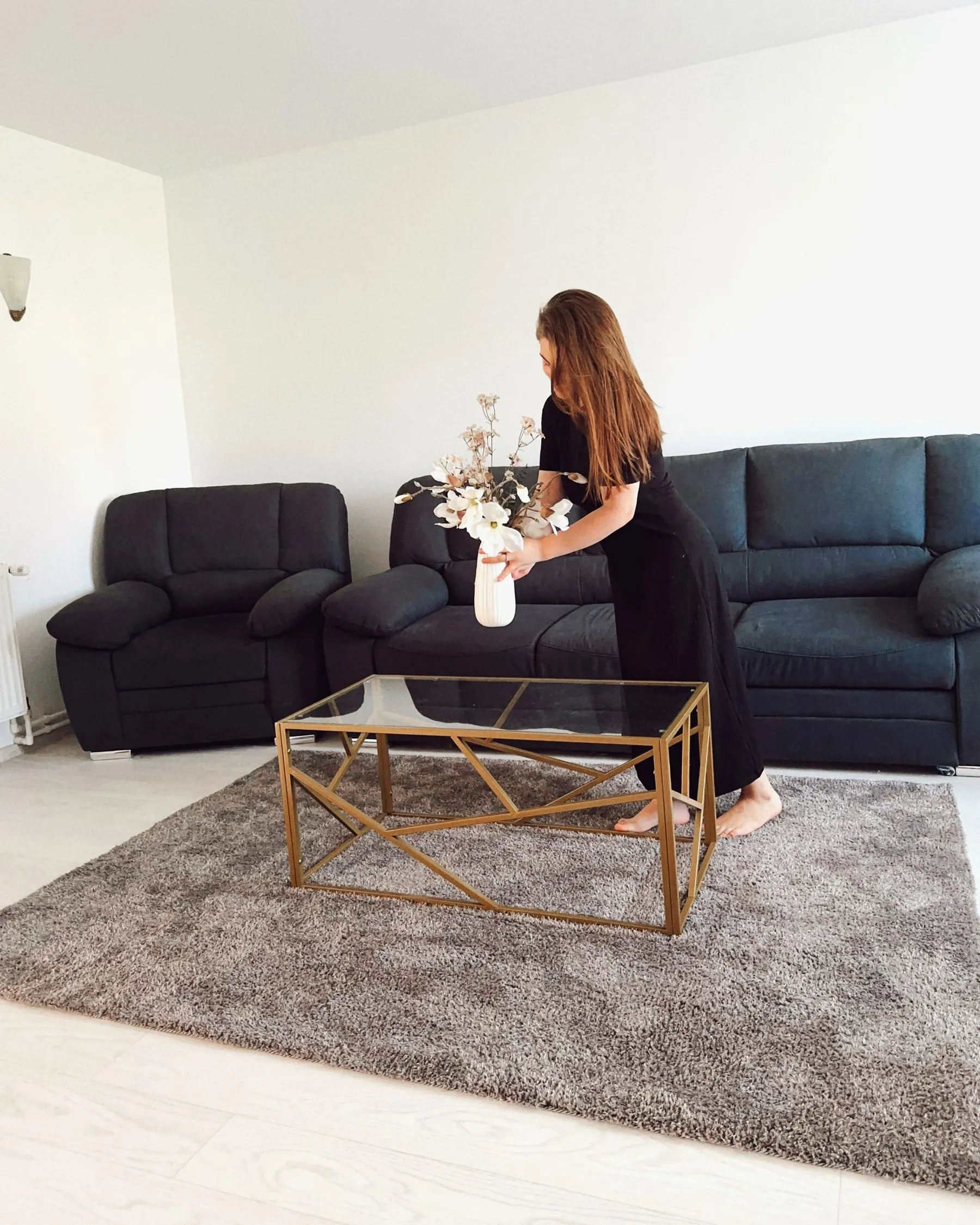 Coffee Table ORLAND Glass Gold