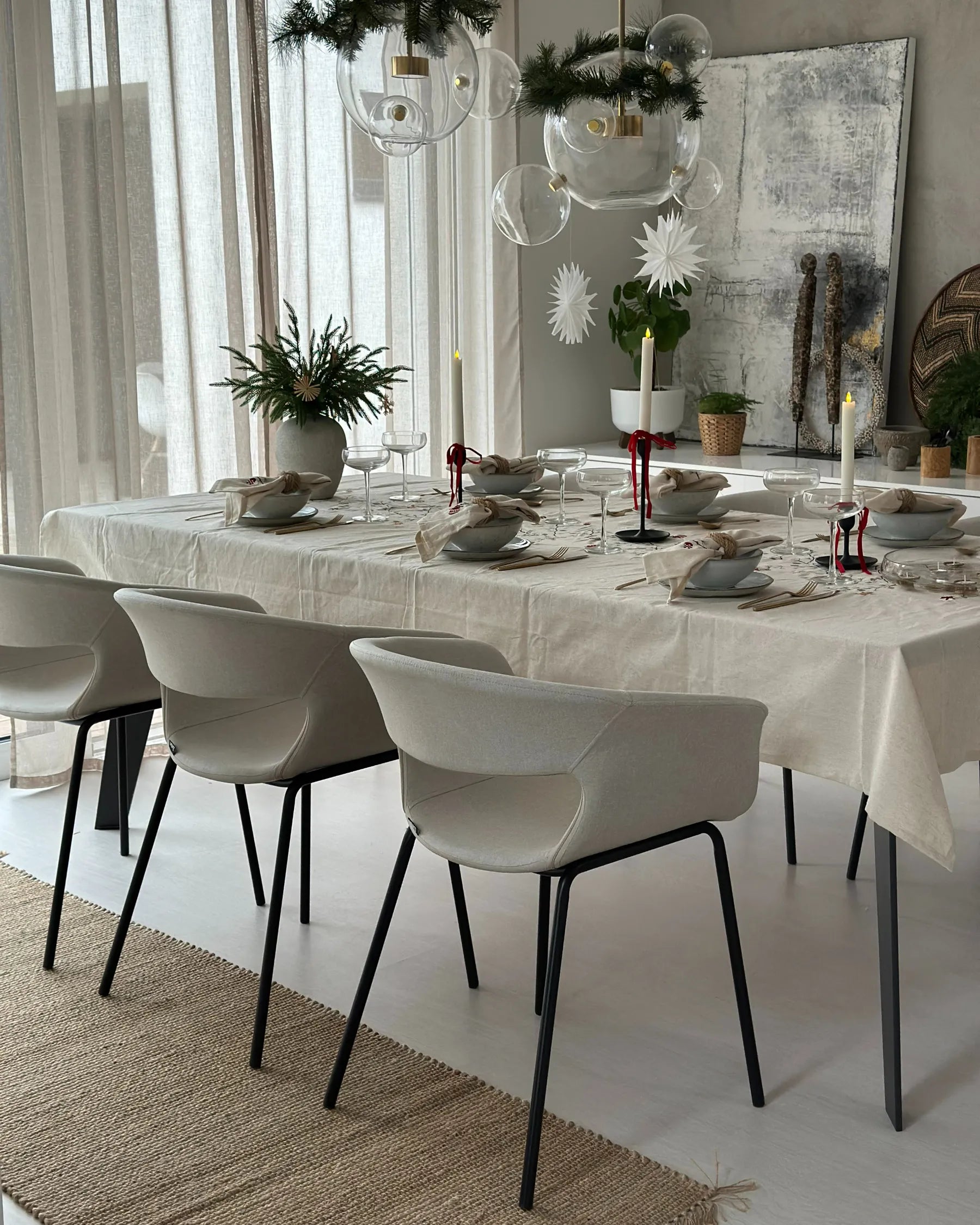 Set of 2 Dining Chairs ELMA Fabric Light Beige