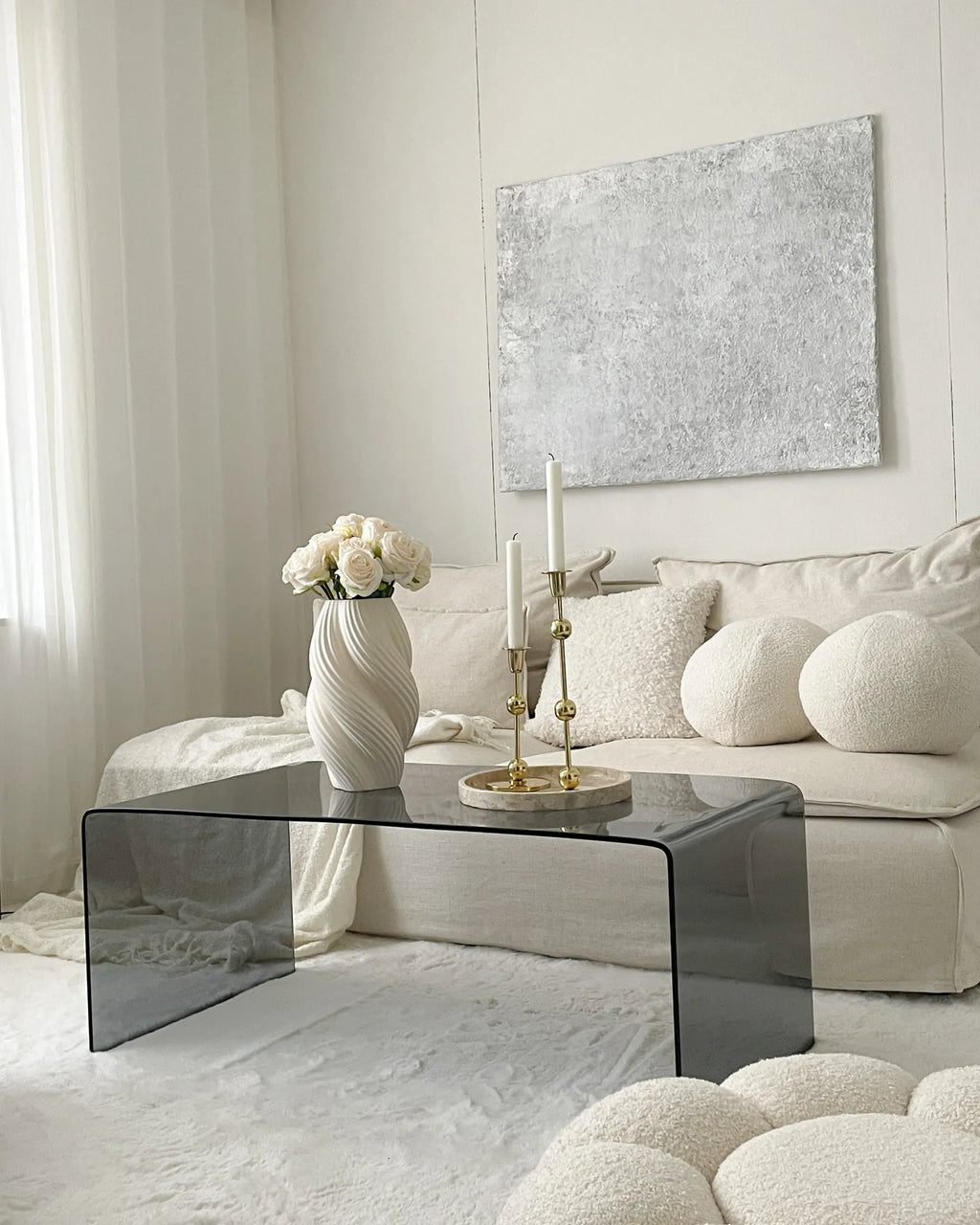 Coffee Table KENDALL Tempered Glass Black