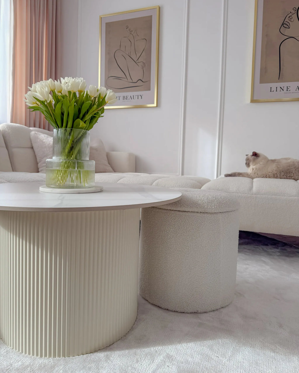 Coffee Table LEONA Ceramic Light Beige